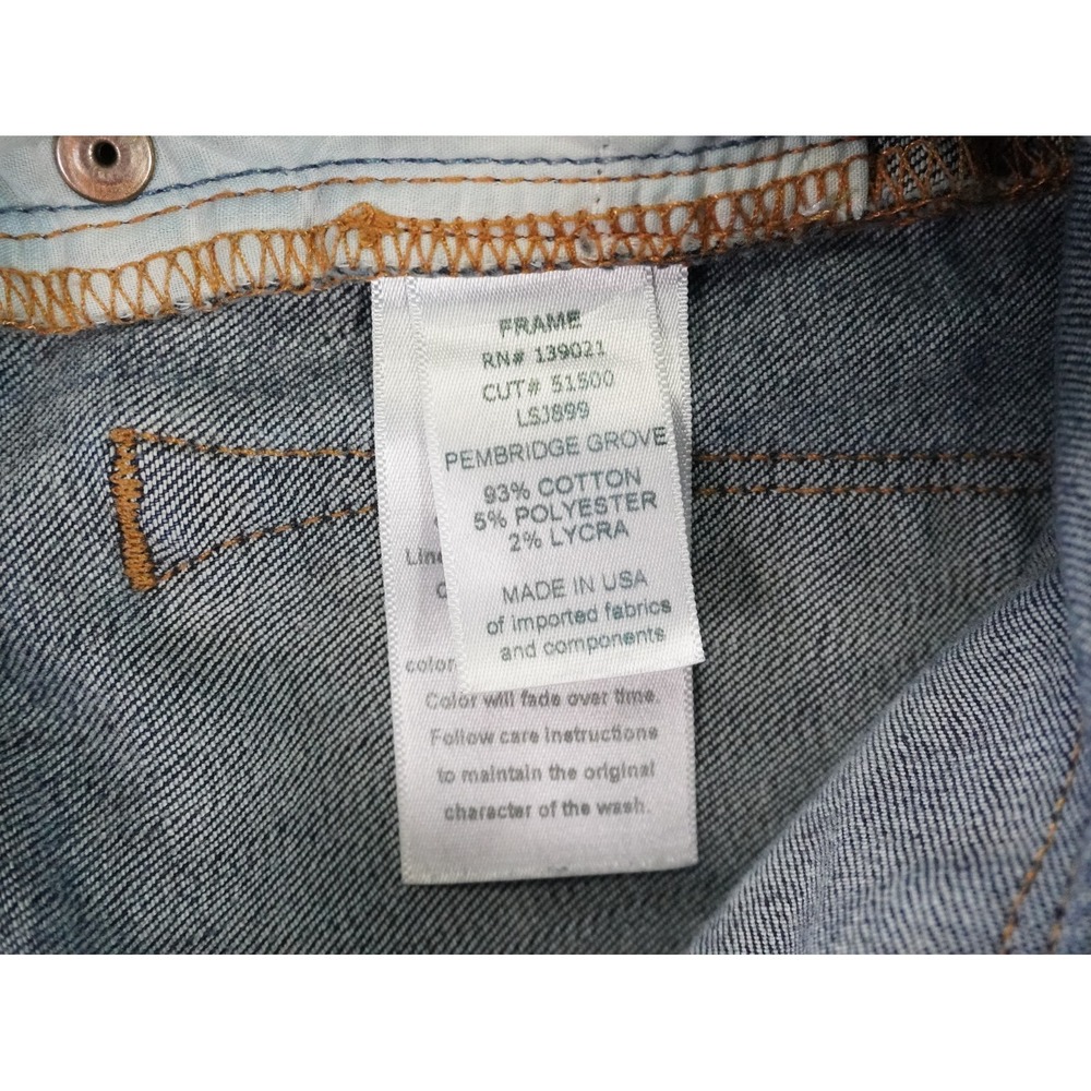 Frame Jeans Womens 26‎ Blue Distressed Le Skinny De Jeanne Dark Wash Denim - Picture 11 of 13